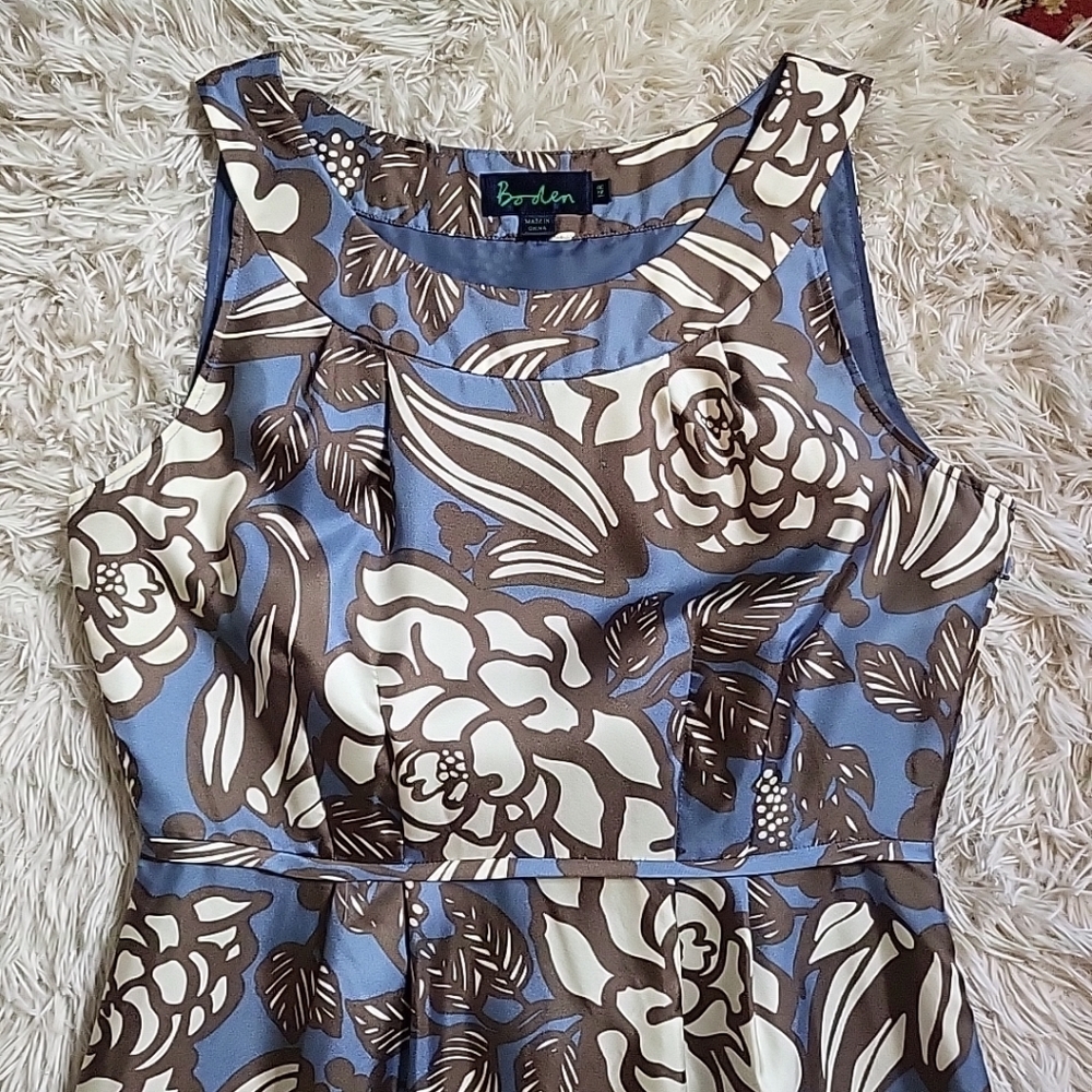 Boden Floral Sleeveless Dress Cocktail Party Spring Summer Size 14 Or 14R